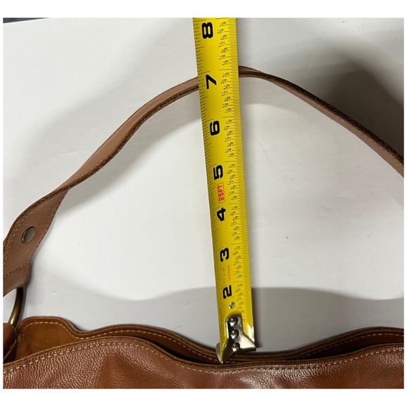 Fossil leather studded riveted western boho shoulder bag suede neutral - Picture 10 of 12